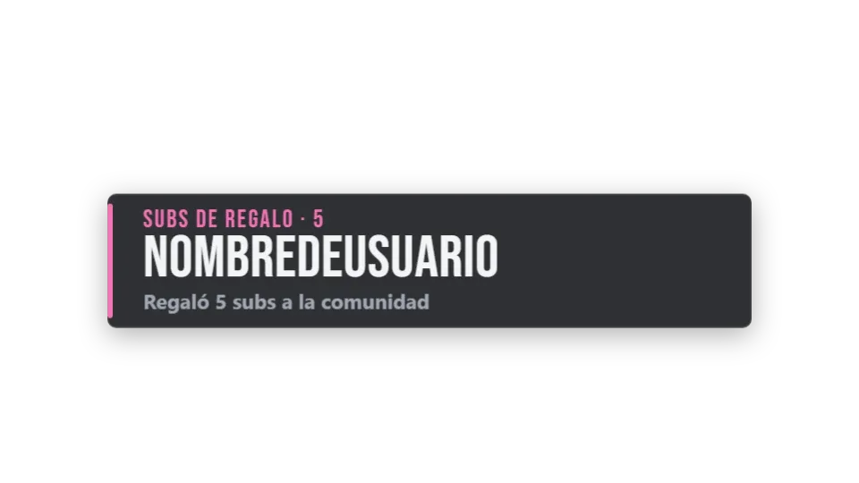 Alerta «Subs de regalo» del pack Esencial